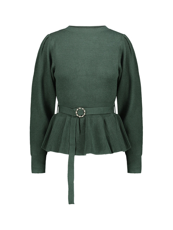 Maglione Con Cintura Verde