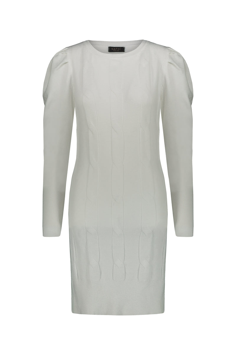 Abito Maglia In Tinta Unita Bianco