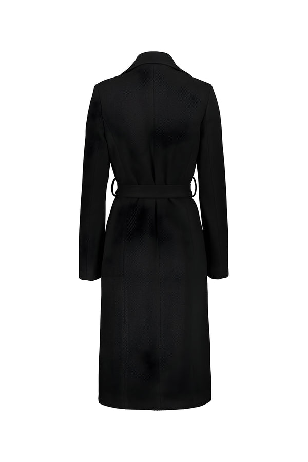 Cappotto Donna Cinta Foderato Nero