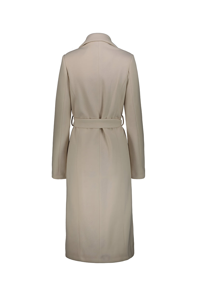 Cappotto Donna Cinta Foderato Panna