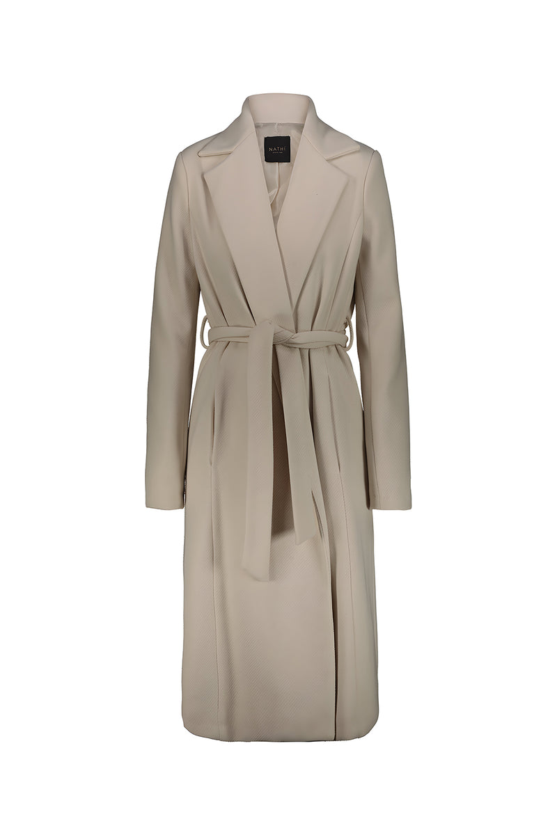 Cappotto Donna Cinta Foderato Panna