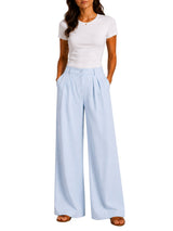 Pantalone Nathi Luxury In Tinta Unita - Celeste