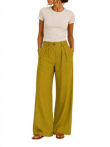 Pantalone Nathi Luxury In Tinta Unita - Senape