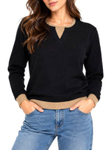 Maglia Serafino Inserti Contrasto Nathì - Nero