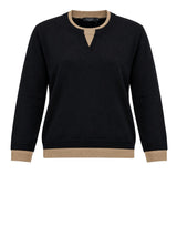Maglia Serafino Inserti Contrasto Nathì - Nero