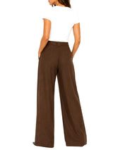 Pantalone Taglio Largo Donna - Marrone