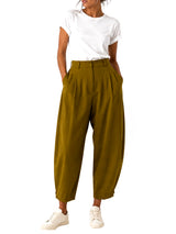 Pantalone Taglio Largo Donna - Verde