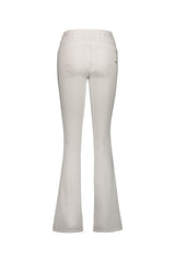 Pantalone A Zampa In Tinta Unita Bianco